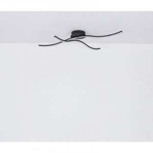 Plafoniera metal negru mat, cristele acrylice transparente, 1300lm, lumina calda (3000K), 67169D2, Globo [10]- savelectro.ro