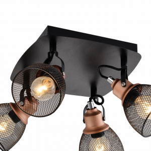 Plafoniera Urban KL6851, 4xE14, neagra+cupru, IP20, Klausen [4]- savelectro.ro