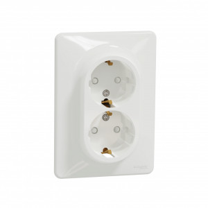 Priza dubla cu impamantare, 16A, IP20, Alb Schneider Sedna Design [1]- savelectro.ro