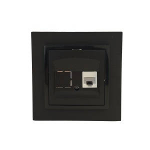 Prize si intrerupatoare Olbia, Priza internet cat6, neagra, Olbia Titan - savelectro.ro