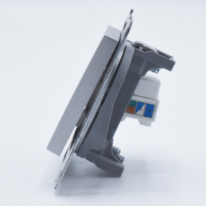 Priza internet RJ45, cat 6, Argintiu, IP20, Panasonic Arkedia Slim/Karre Plus