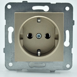 Prize si intrerupatoare, Priza simpla cu impamantare, 16A, IP20, Bronz, Panasonic Arkedia Slim \ Karre Plus - savelectro.ro