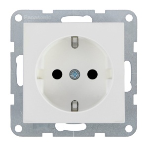Prize si intrerupatoare, Priza simpla cu impamantare 16A, IP20, Seashell, Panasonic Karre Plus 55 Soft Touch - savelectro.ro