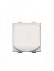 Priza standard german, cu capac, 2 module, 16A, IP20, alba, Bticino Matix