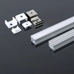 Profil aluminiu banda led, aplicat, inalt, 2 metri, V-TAC