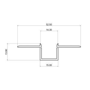 Profil Banda LED Braytron, ingust, Incastrat (ST), pentru Rigips, Aluminiu + Alb Mat, 2m [3]- savelectro.ro