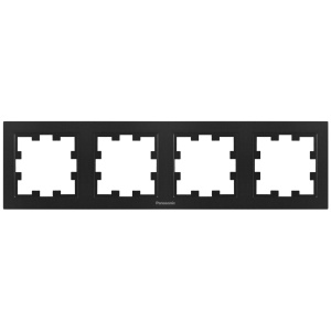 Prize si intrerupatoare Panasonic, Rama 4 module orizontala, IP20, Negru, Panasonic Karre Plus 55 - savelectro.ro
