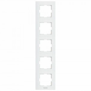 Prize si intrerupatoare, Rama 5 module verticala Karre Plus Pansonic, alba - savelectro.ro