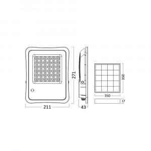 Reflector LED cu panou solar, 200W, 1800 lm, lumina rece (6500K), dimabil, cu telecomanda, Braytron [5]- savelectro.ro