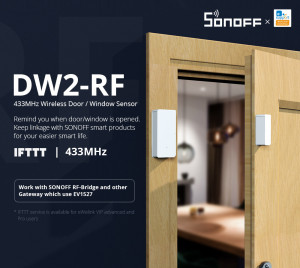 Senzor pentru usa/geam, RF, alb, Sonoff [4]- savelectro.ro