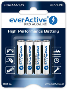 Set 4 baterii R3 AAA Alkaline, everActive Pro Alkaline