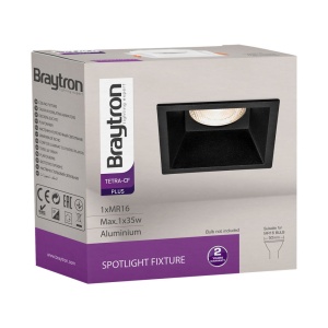 Spot incastrat patrat, negru, IP20, Braytron [5]- savelectro.ro
