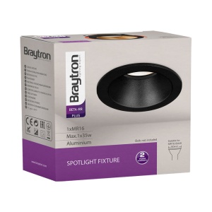 Spot incastrat rotund Beta, aluminiu, negru, IP20, Braytron [5]- savelectro.ro