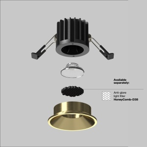 Spot incastrat Round, 7W, lumina calda (3000K), alama, Maytoni [7]- savelectro.ro