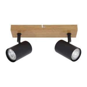 Spoturi, Spot interior Zinnia, 2xGU10, negru, natur, Klausen - savelectro.ro