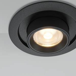 Spot LED 10W Incastrat, Maytoni, 780lm, Lumina Calda (3000K), Negru [2]- savelectro.ro