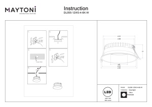 Spot LED 12W Incastrat, Maytoni, 900lm, Lumina Calda+Neutra+Rece, Alb [3]- savelectro.ro