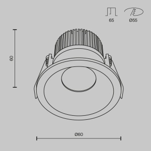 Spot LED 6W Incastrat, Maytoni, 620lm, Lumina Calda (3000K), Alb [4]- savelectro.ro