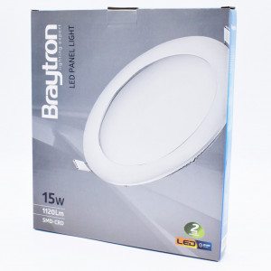 Spot led rotund incastrat 15W, 1120 lm, IP20, lumina calda (3000K), Ø190mm, alb, Braytron