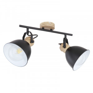 Spot Wiho 54018-2S , 2xE27, negru+natural, IP20, Globo Lighting [2]- savelectro.ro