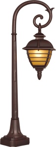 Stalpi iluminat exterior, Stalp iluminat exterior Dallas 4 KL5528, 1xE27, maro antic + sticla, aluminiu + sticla, IP44, 89 cm, stil clasic, Klausen - savelectro.ro