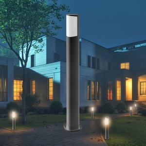 Stalp LED exterior 7W, 600lm, lumina calda (3000 K), IP54, negru, Braytron [2]- savelectro.ro