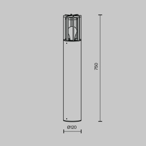 Stalp pentru exterior Barrel O453FL-01GF, 1xE27, grafit, IP54, Maytoni [5]- savelectro.ro