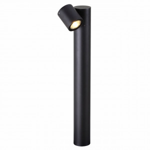 Stalp pentru exterior Riad, 1 bec, dulie GU10, negru, sticla, Klausen [1]- savelectro.ro