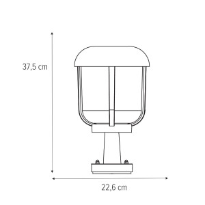 Stalp pentru exterior Tolson, 1 bec, dulie E27, neagra, Klausen [8]- savelectro.ro