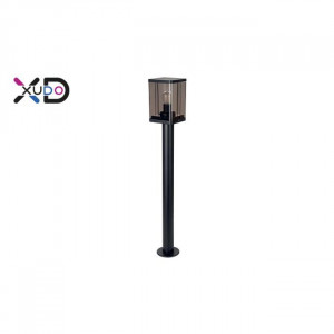 Corpuri de iluminat exterior, Stalp pentru exterior Xudo, 50 cm, 1xE27, negru+fumuriu - savelectro.ro