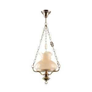 Suspensie Russet KL111060, 1xE27, bronz + crem, metal + sticla, stil vintage, Klausen