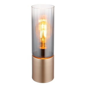 Veioza Annika 1xE27, IP20, cappuccino mat, sticla fumurie, Globo Lighting