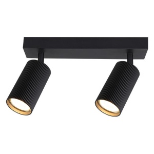 Aplica de perete Lucerno, textura striata, 2xGU10, neagra, Masterled [2]- savelectro.ro