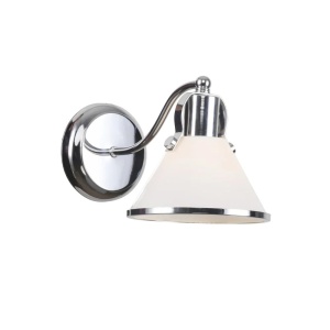 Klausen Stoc, Aplica Fusion KL6643, 1xE27, crom + alb mat, metal + sticla, stil modern, Klausen - savelectro.ro