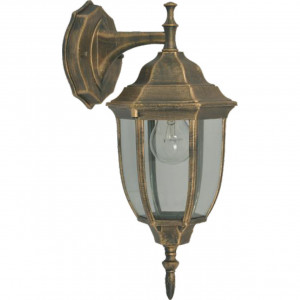 Corpuri de iluminat exterior, Aplica pentru exterior Babylon, 1 bec, dulie E27, bronz antic, transparent, metal, sticla, Klausen - savelectro.ro