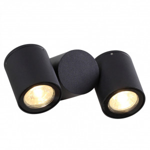 Corpuri de iluminat, Aplica pentru exterior Riad, 2 becuri, dulie GU10, neagra, sticla, Klausen - savelectro.ro