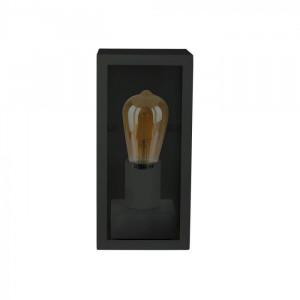 Aplica pentru exterior V-TAC, dulie E27, IP44, neagra, metal si sticla [4]- savelectro.ro