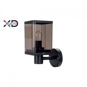 Corpuri de iluminat exterior, Aplica pentru exterior Xudo, 1xE27, negru+fumuriu - savelectro.ro