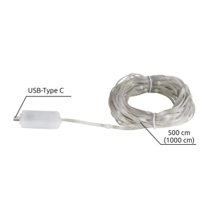 Banda LED 5m, USB-C, 8 efecte luminoase, lumina calda (3000 K), 50 LED-uri, Globo Lighting [6]- savelectro.ro