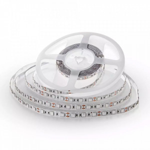 Banda led SMD 5050 V-TAC, albastra, 10.8W/m, 900lm/m, 60 leduri/m, 12V, IP20 [1]- savelectro.ro