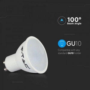 Bec led 4.5W(35W) V-TAC, GU10, 400 lm, lumina neutra(4000 K), clasa energetica F [6]- savelectro.ro