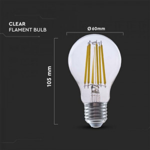 Bec LED 4W(60W) V-TAC, E27, 840 lm, lumina calda (3000K), stil vintage, clasa energetica A [4]- savelectro.ro