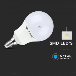 Bec LED 9W(60W) V-TAC, E14, cip Samsung, 806 lm, lumina calda (3000 K), clasa energetica F [6]- savelectro.ro