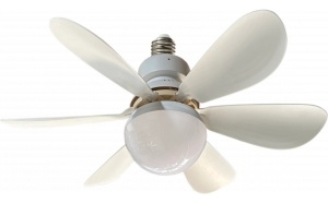 Becuri, Bec LED cu ventilator Optonica 12W, lumina calda/neutra/rece 3000-6000K, telecomanda, alba, IP20 - savelectro.ro