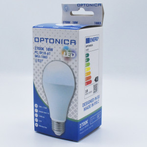 Bec led opal 18W (110W), E27, 1440 lm, lumina calda (2700 K) A+, Optonica