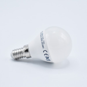 Bec LED sferic 7w (45W) cip Samsung, E14, P45, 600 lm, lumina rece (6400K), opal, V-TAC