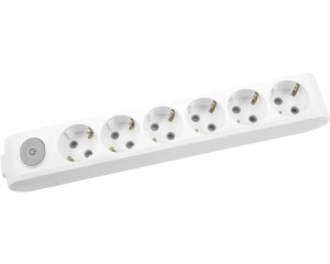 Prelungitoare Electrice, Bloc 6 prize + intrerupator X-tendia Panasonic, Alb - savelectro.ro