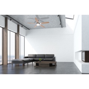 Candelabru Azura, cu ventilator, intrerupator cu lant, 1xE14, IP20, nichel, alb, Globo Lighting [7]- savelectro.ro