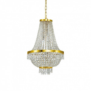 Candelabru Caesar 114736, 9xG9, auriu+transparent, IP20, Ideal Lux