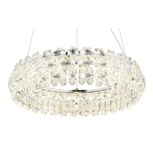 Candelabru LED Diann 50W, 4460 lm, lumina neutra (4000K), cristale, Ø60 cm, IP20, crom, Globo Lighting [6]- savelectro.ro